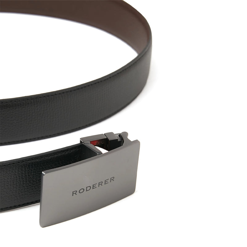 Virtuoso Reversible Belt > Italian Leather Black & Brown / Gunmetal Buckle