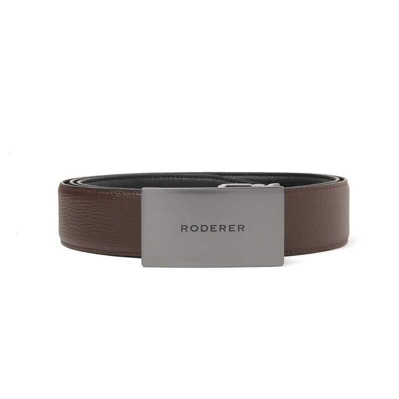 Virtuoso Reversible Belt > Italian Leather Black & Brown / Gunmetal Buckle