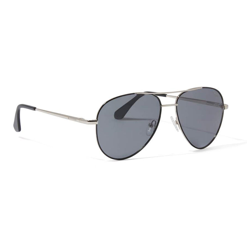 James Aviator Polarized Sunglasses > Black Leather Bridge