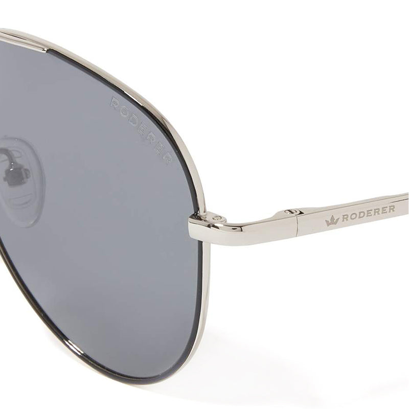 James Aviator Polarized Sunglasses > Black Leather Bridge